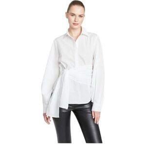 NWT AMUR Leo Poplin Tie Top